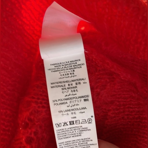 Bonpoint V-Neck Mohair Knit Pullover Red Sweater Size XL - Picture 8 of 10